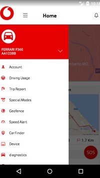 My Connected Car - Menu